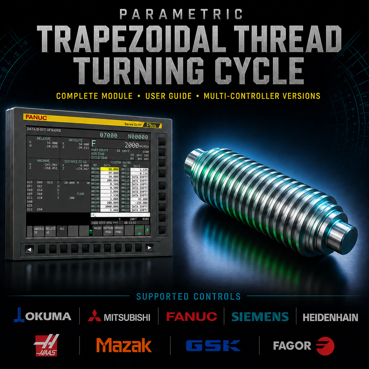 PARAMETRIC TRAPEZOIDAL THREAD TURNING CYCLE